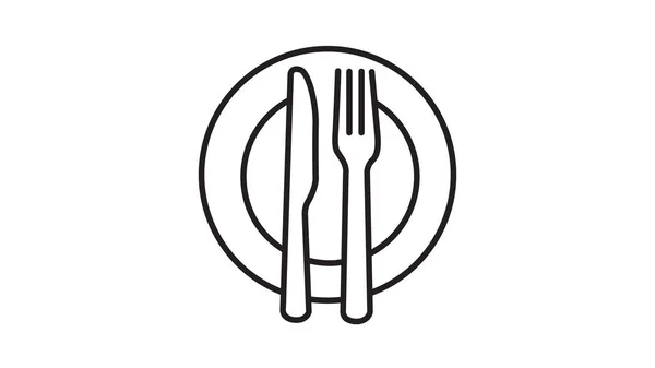Plate Knife Fork Vector Illustration — Stock Photo, Image