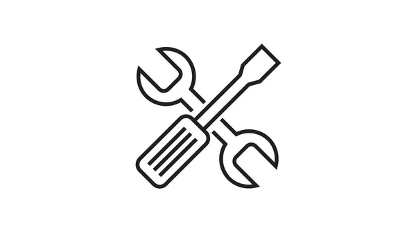 Schraubenschlüssel Und Schraubenzieher Symbol Vektor Illustration — Stockfoto