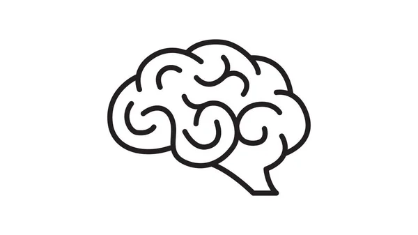 Human Brain Icon Vector Illustration Isolated White Background — Stock Photo, Image