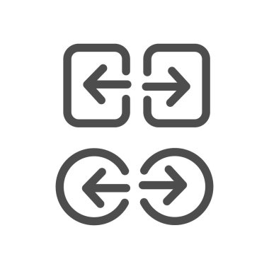 Giriş ve çıkış vektör simgeleri. Giriş ve çıkış simgeleri izole edildi. 