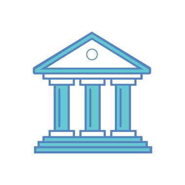 Bank Museum Üniversitesi ikon vektör illüstrasyonu