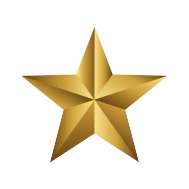 Beyaz vektör illüstrasyonunda izole edilmiş 3B metal yıldız