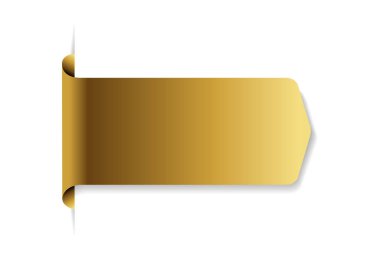 Beyaz vektör illüstrasyonunda altın pankart tasarımı