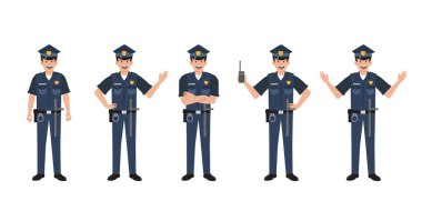 Polis karakter vektör illüstrasyon tasarımı