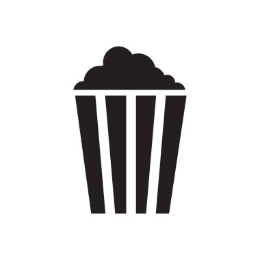 Beyaz arkaplanda izole edilmiş patlamış mısır simgesi vektörü. 