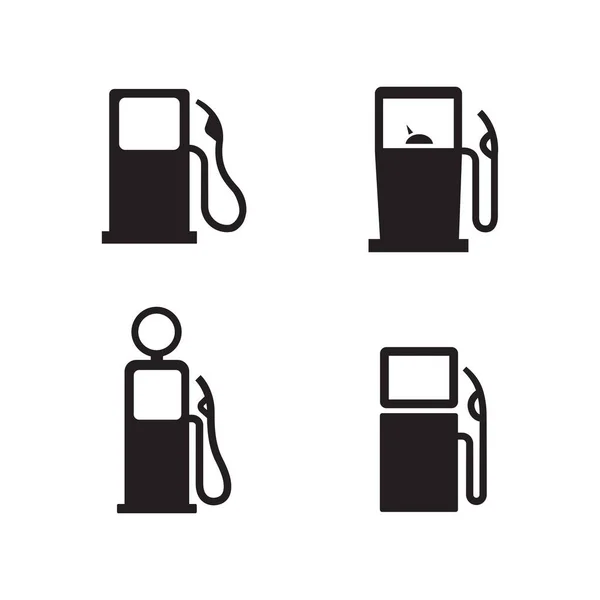Iconos Gasolinera Vector Ilustración — Vector de stock