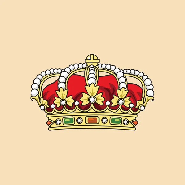 Złota Korona Króla Diamentami Wektor Ilustracji — Wektor stockowy