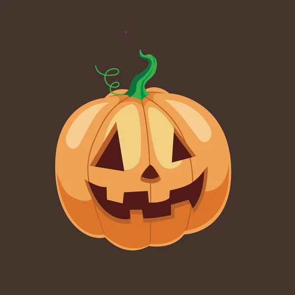 Halloween Pumpkin Happy Face Vector Cartoon Illustration — Stock Vector