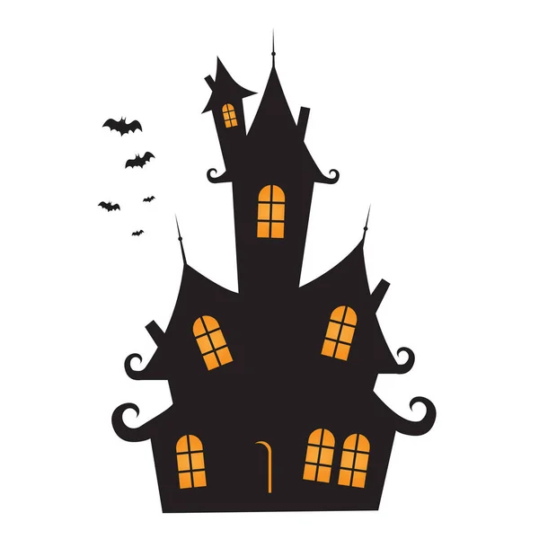 Illustration Vectorielle Maison Hantée Halloween — Image vectorielle