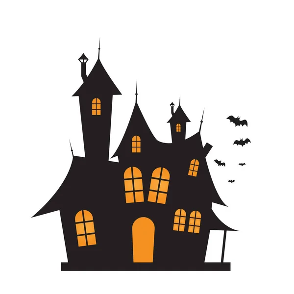 Illustration Vectorielle Maison Hantée Halloween — Image vectorielle