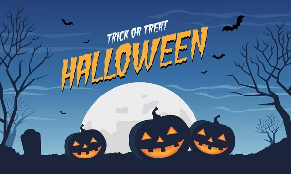 Halloween Trick Treat Avec Fond Vectoriel Citrouille — Image vectorielle