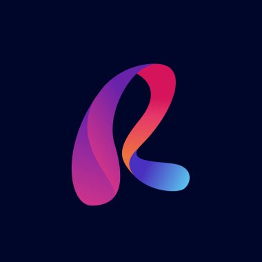 Modern R harfi renkli logo vektörü
