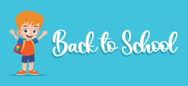 Okulun yatay afişine küçük şirin çocuk karakter çizimi ile geri dönüyoruz..