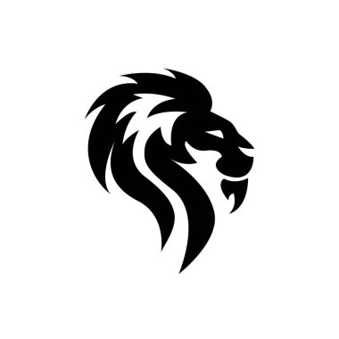 Aslan başlı logo konsept vektör çizimi