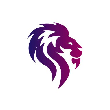 Aslan başlı logo konsept vektör çizimi
