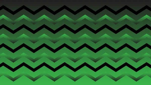 Naadloze Geometrische Verloop Groen Zwart Zig Zag Patroon Vector Achtergrond — Stockvector