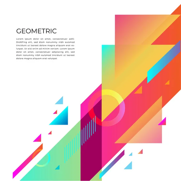 Parlak Renk Vektör Arkaplanı Olan Modern Geometrik Soyut Düzen — Stok Vektör
