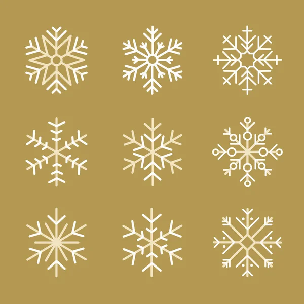 スノーフレークのセット クリスマスデザインベクターイラスト — ストックベクタ