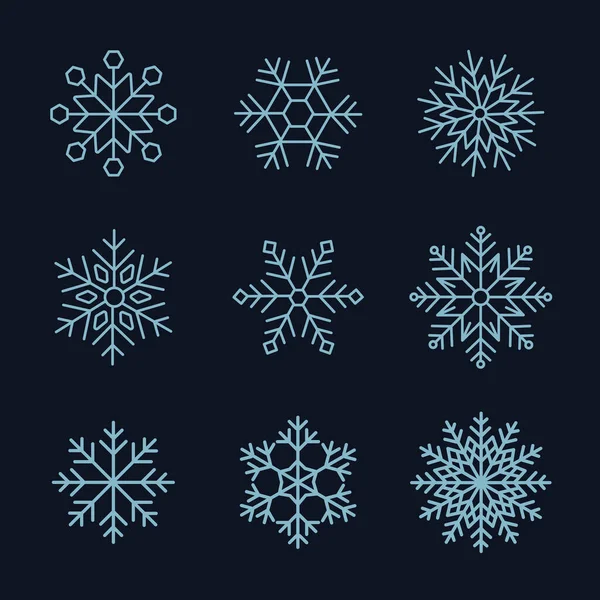 Zestaw Płatków Śniegu Christmas Design Wektor Ilustracji — Wektor stockowy