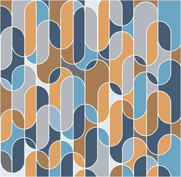 Trendy oval geometric shape seamless pattern in retro style vector background
