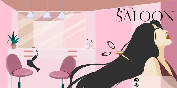 Vizitka Leták Banner Pro Salon Krásy Růžových Odstínech — Stockový vektor