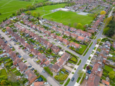 Kuzey Yorkshire, York 'taki Holgate yerleşim yerinin insansız hava aracı görüntüsü. Yüksek kalite fotoğraf