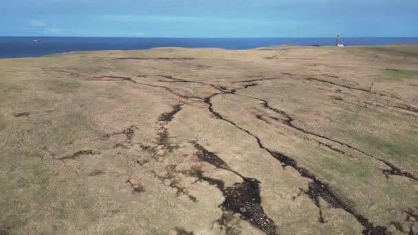 Aerial Footage Crofting Countryside Scottish Coast Butt Lewis Isle Lewis — Stock video