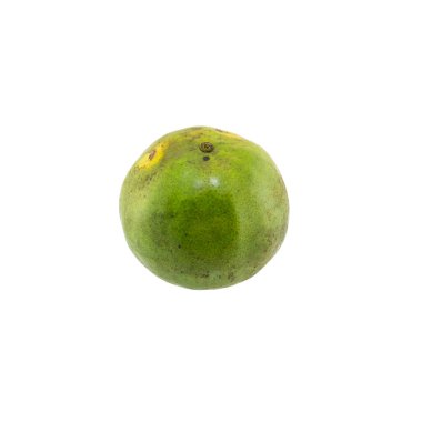 Beyaz arka planda izole yeşil turuncu meyve