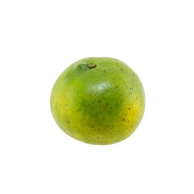 Beyaz arka planda izole yeşil turuncu meyve