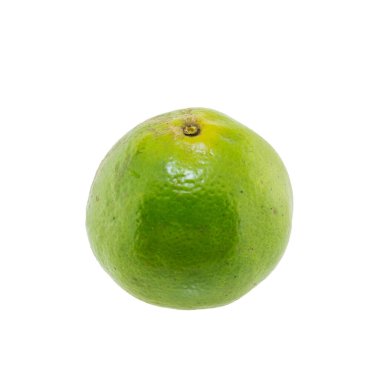 Beyaz arka planda izole yeşil turuncu meyve