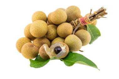 Beyaz bir arka plan üzerinde izole longan