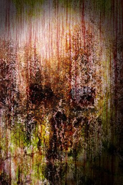 Beton arkaplanda soyut kafatası