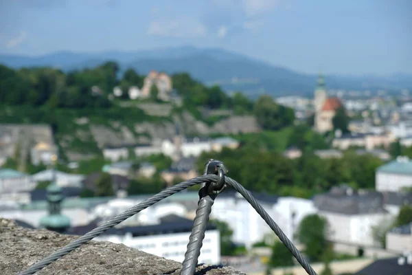 奥地利萨尔茨堡费拉塔城墙的详细情况 — 图库照片