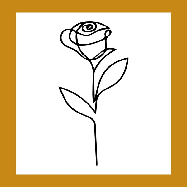 Schlichte Rosenskizze Auf Weißem Hintergrund — Stockvektor