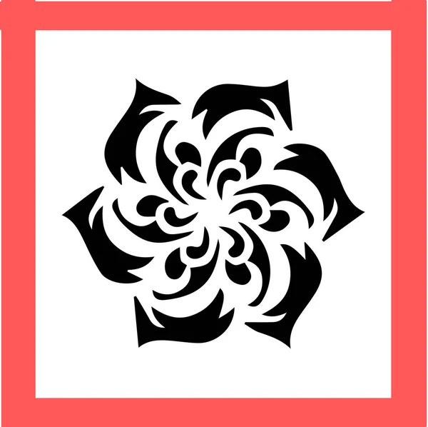 Упрощенный Дизайн Мандалы Выполнен Белом Фоне Некоторыми Розовыми Элементами — стоковый вектор