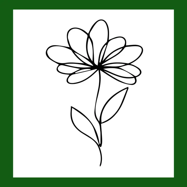 白い背景に特定の要素で作られたシンプルな花のスケッチデザイン — ストックベクタ