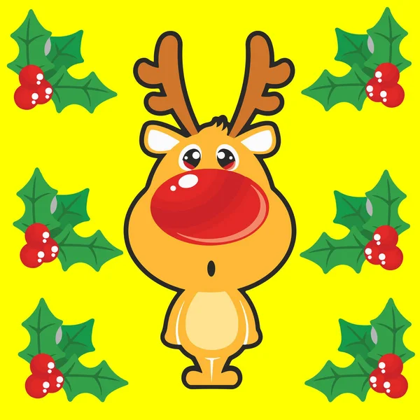 Reindeer Design Made Colorful Colors Design Realized Yellow Background Has — Stock Vector