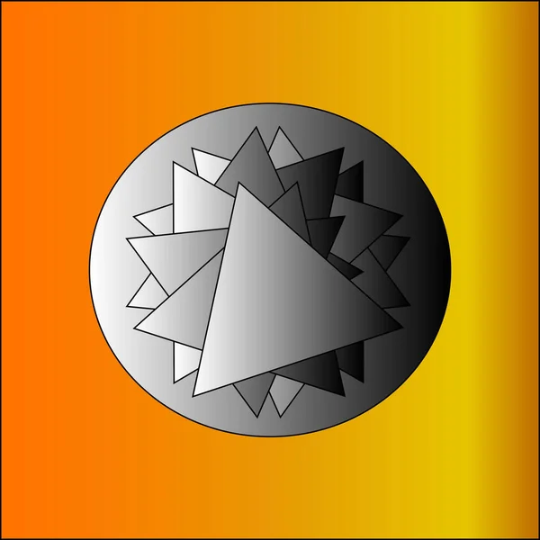 Художественный Дизайн Треугольниками Кругами Градиентном Фоне — стоковый вектор