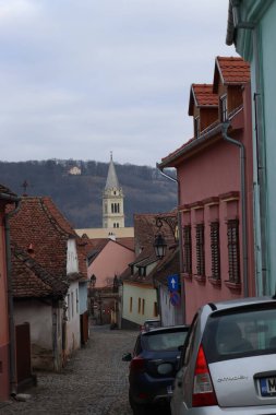 Local streets in Sighisoara with a special architecture