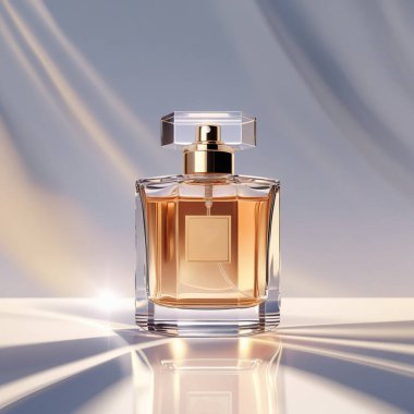 Büyüleyici bir koku şişesi, çiçek açan çiçekler, saf zarafet..