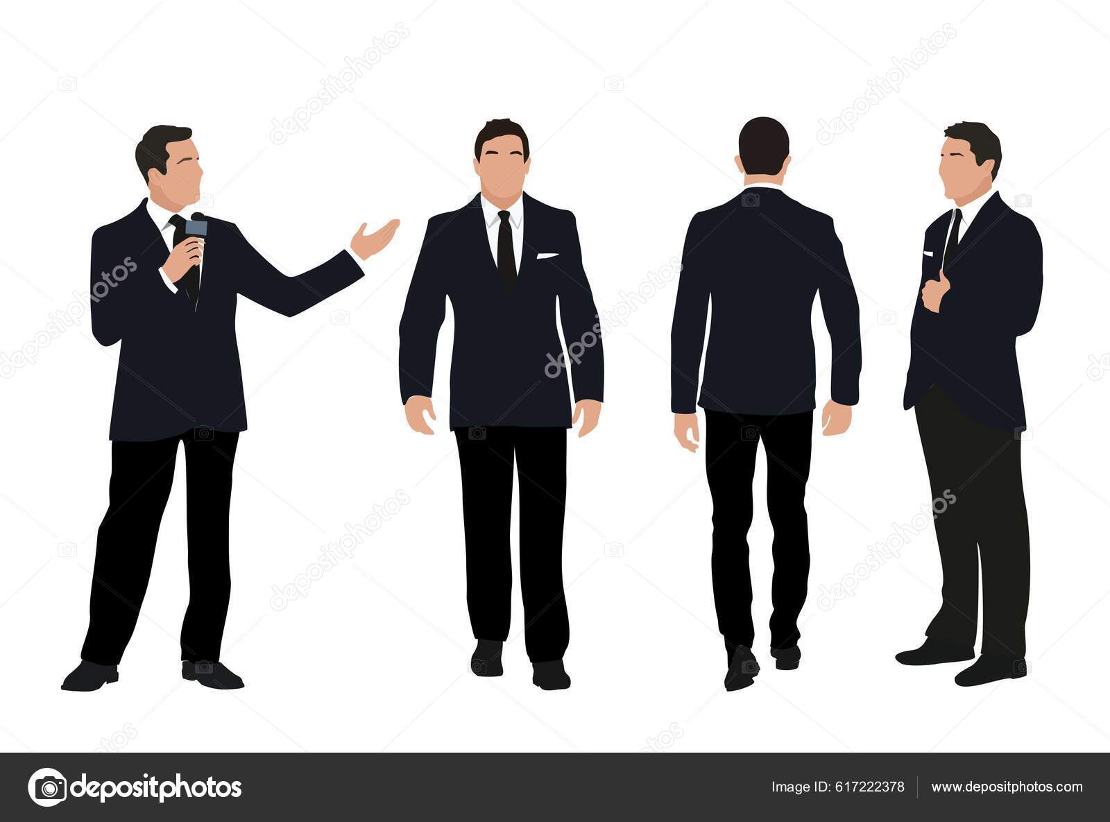 Businessman in Formal Wear Folded Hands Standing Pose Smiling Male Cartoon  Character Business Man Office Worker Posing Stock Vector - Illustration of  folded, lifestyle: 148099605