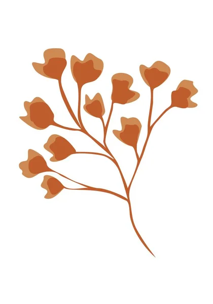 Осенняя Декоративная Ветвь Дерева Листьями Осенняя Веточка Листвы Листья Гинкго — стоковый вектор