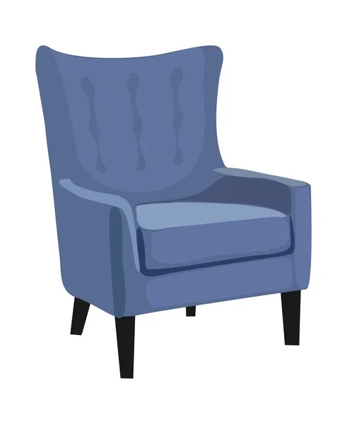 Azul Vintage Meados Século Moderno Sotaque Braço Cadeira Vetor Ilustração — Vetor de Stock