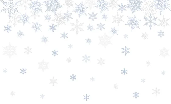 Snowflakes Overlay Realistic Snowfall Snowflakes Different Shapes Forms Design Element — Stock Vector