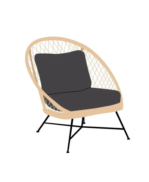 Lounge Poltrona Livre Cadeira Macia Acolhedora Estilo Boho Moderno Mobiliário — Vetor de Stock