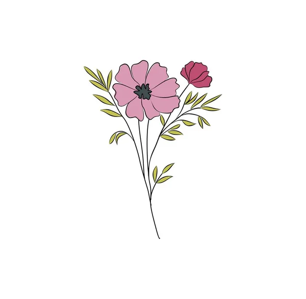 Κόσμος Οκτώβριος Μήνα Γέννησης Λουλούδι Πολύχρωμο Διάνυσμα Εικονογράφηση Χειροποίητο Σχέδιο — Διανυσματικό Αρχείο