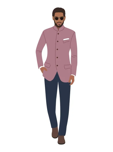 Κομψός Επιχειρηματίας Βραδινή Εμφάνιση Κομψός Όμορφος Άντρας Επίσημο Κοστούμι Σμόκιν — Διανυσματικό Αρχείο
