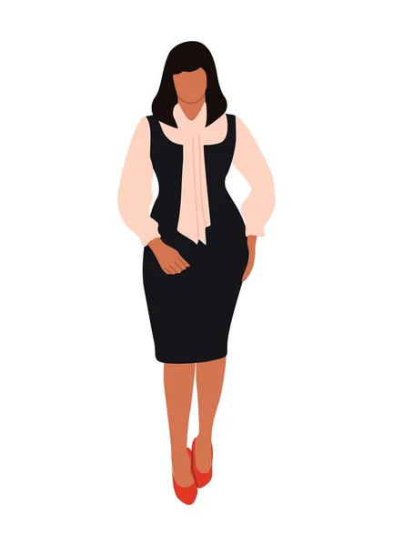 Attractive Business Woman Stylish Lady Boss Standing Formal Office Outfit — Archivo Imágenes Vectoriales