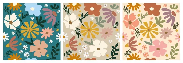 stock vector Modern Abstract Floral seamless pattern. Mid Century Modern Art design for wallpaper, wrapping paper, cover, fabric, interior decor, textile, surface design. Trendy vector illustration.