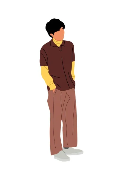 Pouliční Módní Muži Stylový Chlap Stoje Oblečený Módního Retro Obleku — Stockový vektor